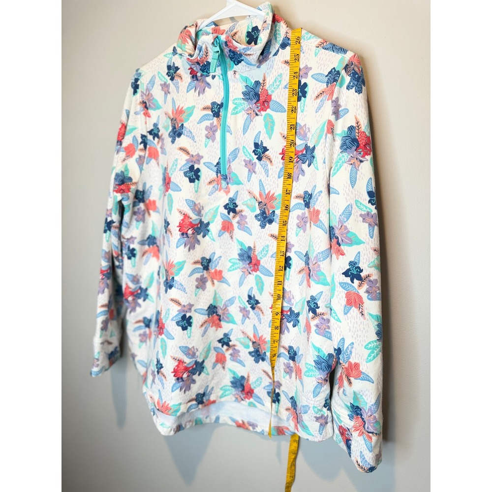 Vera Bradley Floral Quarter Zip Pullover Lightweight Athletic Top - Picture 3 of 6